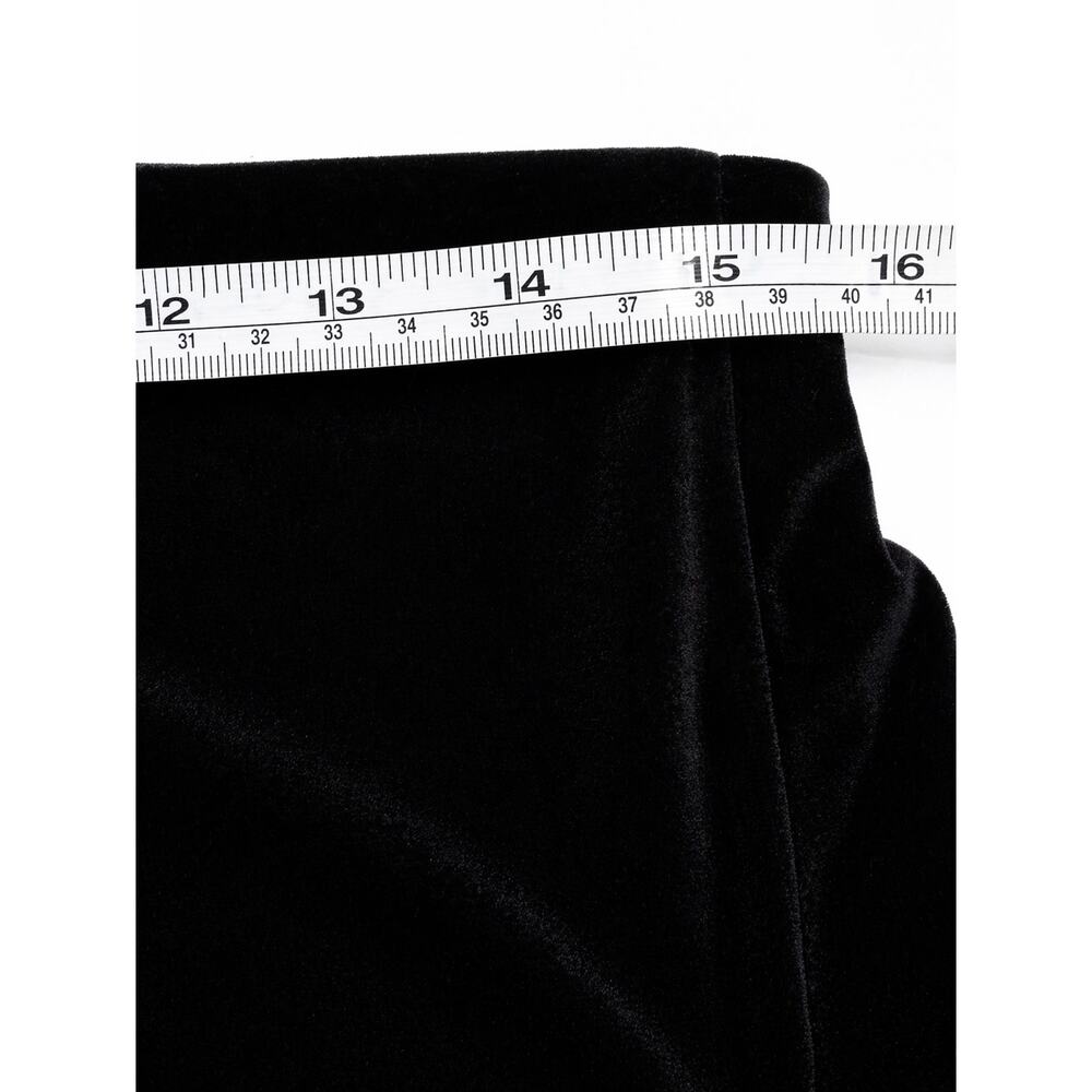 Black Velvet Full Length Maxi Skirt Size M Side Slit Indie Whimsigoth Witchy Y2K - Picture 3 of 4